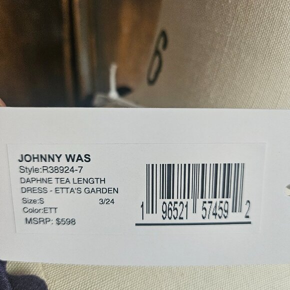 Johnny Was Daphne Tea Length Dress- Etta's Garden - Picture 6 of 7